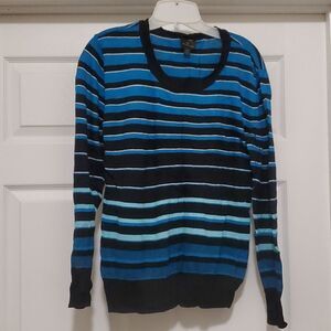 Worthington woman blue black blouse